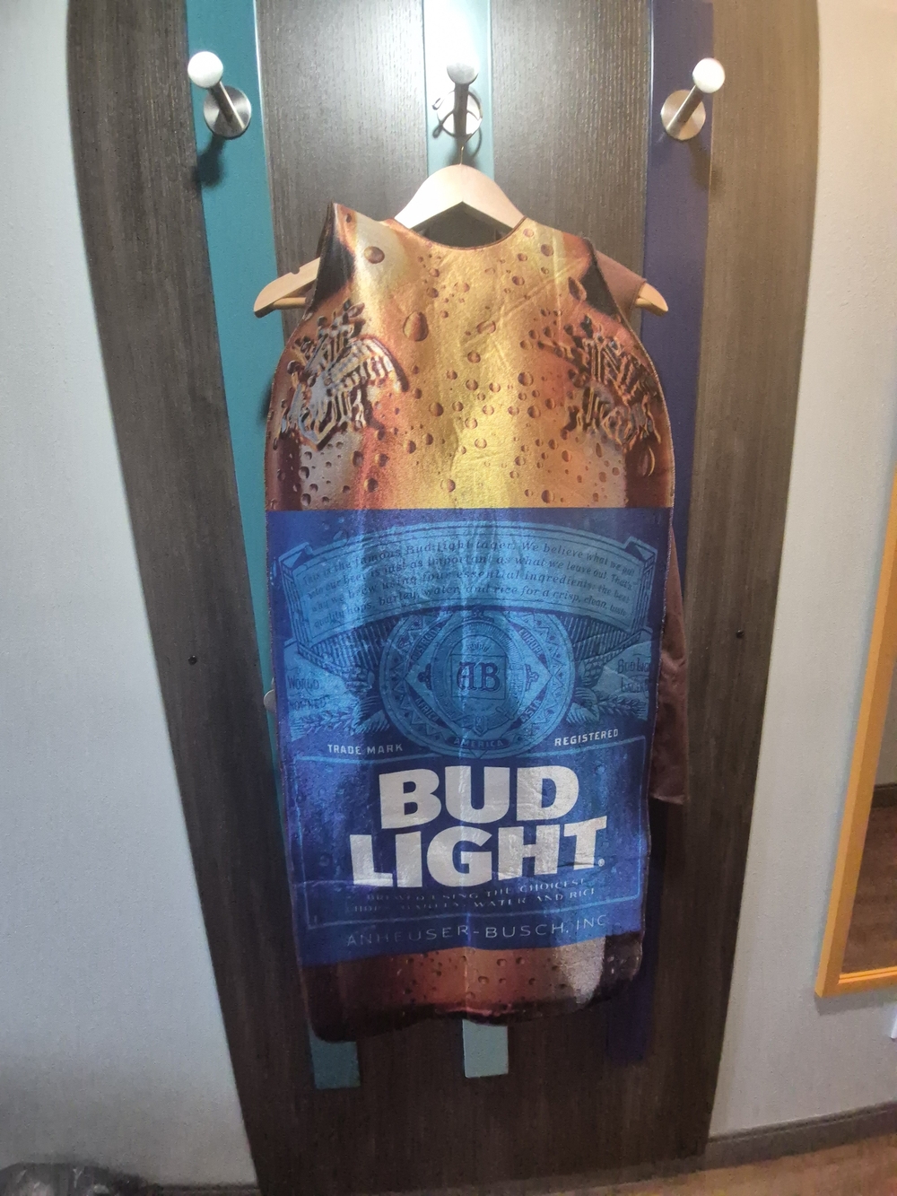 Bud Light Bottle Costume Party Brown & Blue NWT